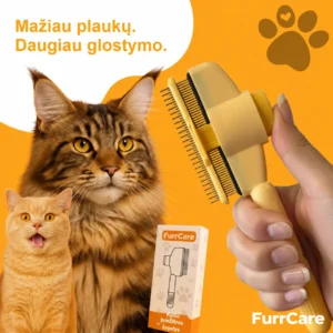 FurrCare – Šepetys šunų ir kačių kailio priežiūrai bei šukavimui